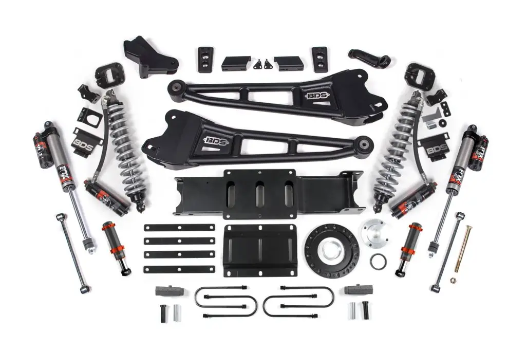 4 Inch Lift Kit w/ Radius Arm | FOX 2.5 Coil-Over Conversion Performance Elite | Ram 3500 (2013-2018) 4WD Diesel | FOX 2.0 Hydro Bump Stop | 8-Bolt | BDS Suspension image 2