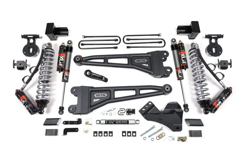5 Inch Lift Kit w/ Radius Arm | FOX 2.5 Performance Elite Coilover Conversion | Ford F350 Super Duty DRW (2023-2026) 4WD Diesel | FOX 2.5 Performance Elite Rear Shocks | BDS Suspension