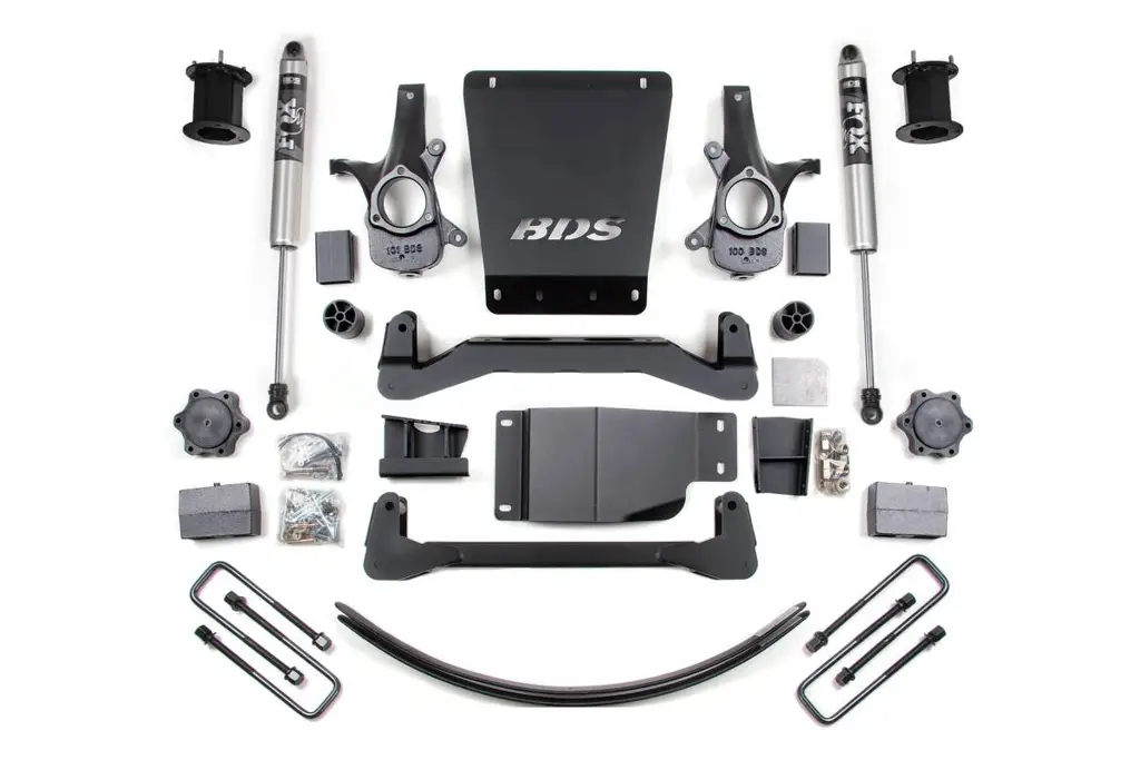 6 Inch Lift Kit | 2007-2013 Chevy Silverado / GMC Sierra 1500 4WD | Block Kit & Add-A-Leaf w/ FOX 2.0 Performance Series Shocks | BDS Suspension image 2