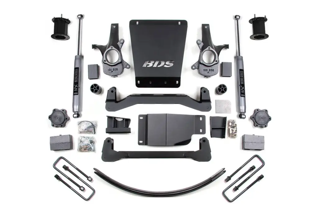 6 Inch Lift Kit | 2007-2013 Chevy Silverado / GMC Sierra 1500 4WD | Block Kit & Add-A-Leaf w/ NX2 Nitro Series Shocks | BDS Suspension