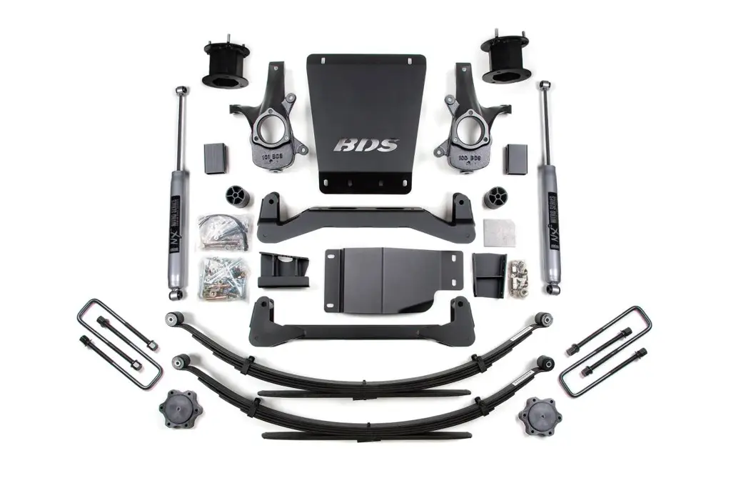 4.5 Inch Lift Kit | 2007-2013 Chevy Silverado / GMC Sierra 1500 4WD | Leaf Springs w/ NX2 Nitro Series Shocks | BDS Suspension image 2