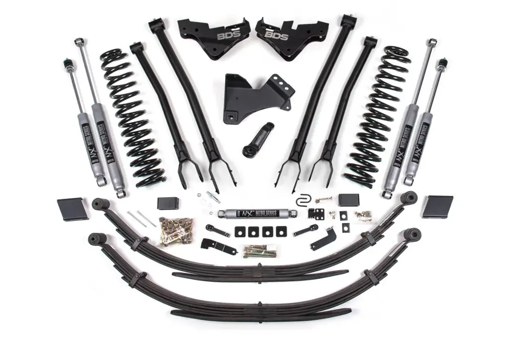 5 Inch Lift Kit w/ 4-Link | Ford F250/F350 Super Duty (2023-2026) 4WD Gas | Leaf Springs | NX2 Nitro Series | BDS Suspension image 2
