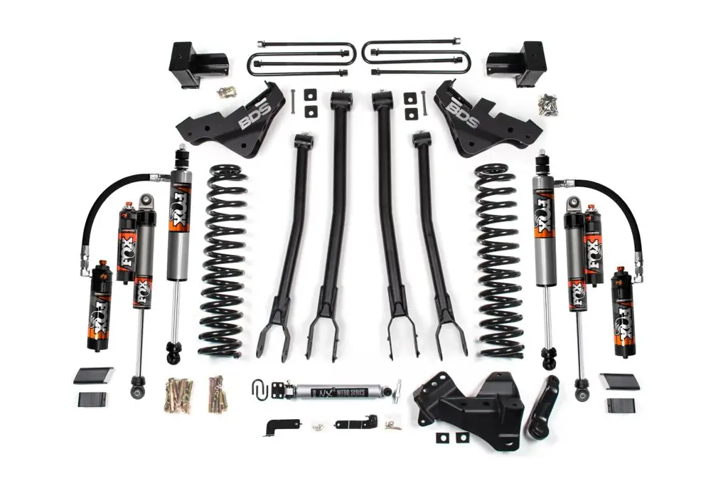 5 Inch Lift Kit w/ 4-Link | Ford F250/F350 Super Duty (2023-2026) 4WD Gas | 3 Inch Block Without Overload | FOX 2.5 Performance Elite | BDS Suspension image 2