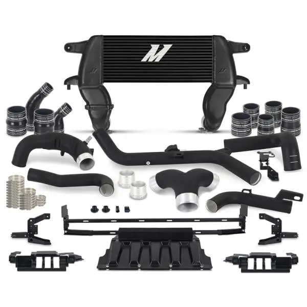Mishimoto 21+ Ford Bronco 2.7L High Mount INT Kit BK Pipes BK Core image 3