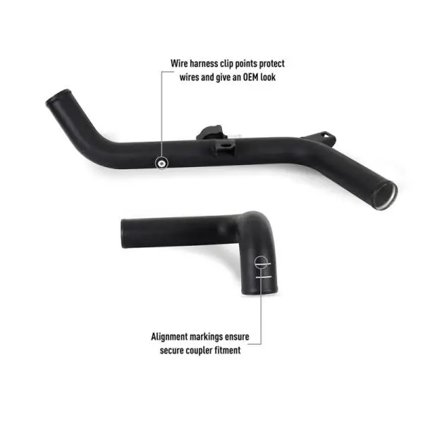 Mishimoto 21+ Ford Bronco 2.7L High Mount INT Kit BK Pipes BK Core image 13