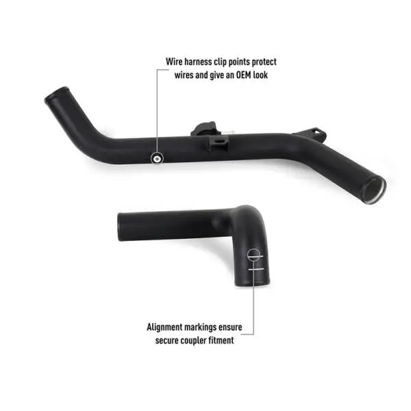 Mishimoto 21+ Ford Bronco 2.7L High Mount INT Kit BK Pipes BK Core image 26